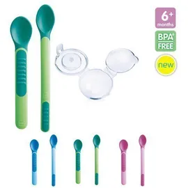Mam Heat Sensitive Spoons & Cover Πράσινα 2τμχ, 6m+
