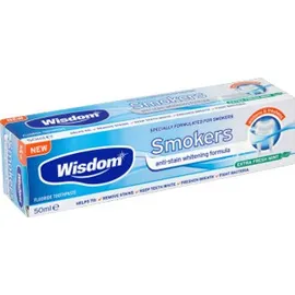 Wisdom οδοντόκρεμα Smokers 50ml, Απομακρύνει την πλάκα, Διατηρεί λευκά τα δόντια απομακρύνοντας τις χρώσεις