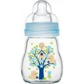 Mam Feel Good Γυάλινο Μπιμπερό  Θηλή Σιλικόνης 0m+ Χρώμα:Μπλε 0m+ 170ml [370S]