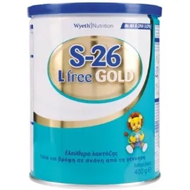 Wyeth S26 Lactose Free Gold Γάλα από τη Γέννηση για Βρέφη με Δυσανεξία στη Λακτόζη, 400 gr