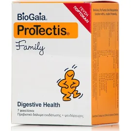 BioGaia® ProTectis ORS Family Διάλυμα Ενυδάτωσης με Προβιτικό & Ψευδάργυρο, με ευχάριστη γεύση Πορτοκάλι, 5.5 gr x 7 φακελίσκοι