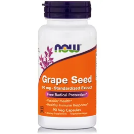 Now Foods Grape Seed Antioxidant 60mg Συμπλήρωμα Διατροφής Για Την Σωστή Λειτουργία των Αγγείων 90 Κάψουλες
