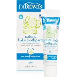 Dr. Browns Natural Baby Toothpaste HG 025 Βρεφική Οδοντόκρεμα χωρίς Φθόριο με Γεύση Αχλάδι & Μήλο, 40gr