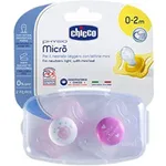 Chicco Physio Micro Πιπίλα Σιλικόνης Χρώμα:Ροζ 0-2m+ 2 Τεμάχια [75121-11]