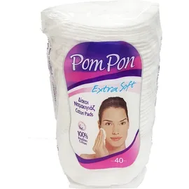 Mega Pom Pon Δίσκοι Ντεμακιγιάζ Extra Soft Μεγάλα, 40 Τεμαχια