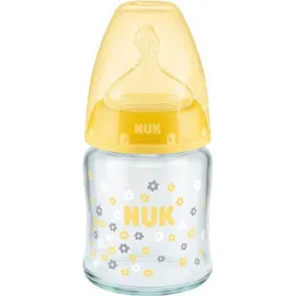 Nuk First Choice Plus Μπιμπερό Γυάλινο με Θηλή Σιλικόνης 0-6m+ Χρώμα:Ροζ 120ml  [10747095]