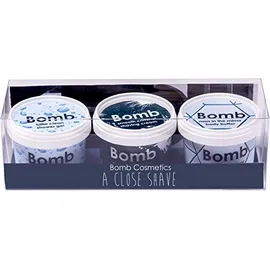 Bomb Cosmetics A Close Shave Handmade Potted Gift Pack , Clean Shower Gel ,Body Butter,Shaving Cream 3*110ml