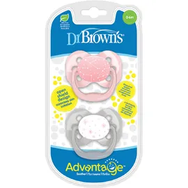Dr Browns Advantage Πιπίλες 0-6m Σιλικόνης Κορίτσι 2 τεμ 