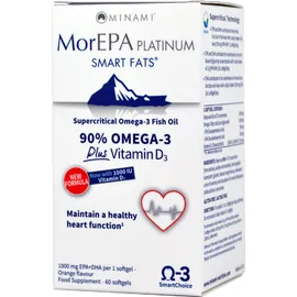 Minami Morepa Platinum Smarts Fats 90% Omega -3 Plus Ωμέγα - 3 Vitamin D3 60 Κάψουλες