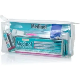 Intermed Medinol Toothpaste Οδοντόπαστα 100ml & Medinol Mouthwash Στοματικό Διάλυμα 60ml & Toothbrush Οδοντόβουρτσα