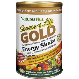 Natures Plus Source of Life Gold Energy Shake Πολυβιταμινούχο Συμπλήρωμα με Εύπεπτη Πρωτεΐνη, 442 gr