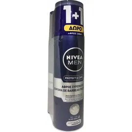 Nivea Men Protect - Care Αφρός Ξυρίσματος Me Aloe Vera 2x250ml