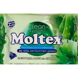 Moltex Μαντηλάκια Με Ήπια Αντισηπτική Δράση 20 Τεμάχια