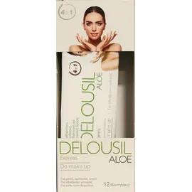 Delousil Aloe Express De Make Up Μαντηλάκια Καθαρισμού Ντεμακιγιάζ 12 Τεμάχια