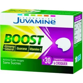 Juvamine Boost Ginseng & Vitamin C & Guarana Συμπλήρωμα Διατροφής Με Τονωτικά Βότανα 30 Μασώμενα Δισκία