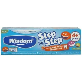 Wisdom Step By Step Toothpaste 4 Ετών+ Παιδική Οδοντόκρεμα Με Ήπια Γεύση Μέντας 75ml