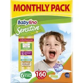Πάνες Babylino Sensitive No6 [15-30kg] Monthly Pack 160 Τεμάχια