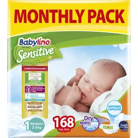 Πάνες Babylino Sensitive No1 [2-5kg] Monthly Pack 168 Τεμάχια