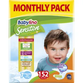 Πάνες Babylino Sensitive No7 [17+Kg] Monthly Pack 152 Τεμάχια
