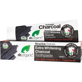 Dr.Organic Extra Whitening Charcoal Toothpaste Οδοντόκρεμα Με Ενεργό Άνθρακα - Φθόριο 100ml