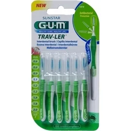 Gum Trav-ler Interdental Brush Μεσοδόντιο Βουρτσάκι 1,1mm Πράσινο 6 τμχ (no.1414)