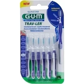 Gum Trav-ler Interdental Brush  Μεσοδόντιο Βουρτσάκι 1,2mm Μωβ 6 τμχ (1512)