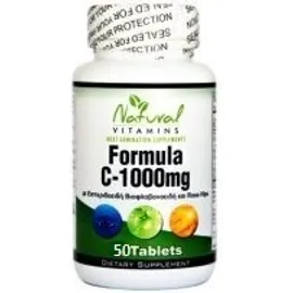 Natural Vitamins ΒΙΤΑΜΙΝΗ C – 1000 MG ΜΕ 525 MG ΒΙΟΦΛΑΒΟΝΟΕΙΔΗ 50tabs