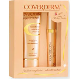 Coverderm Gift Set Perfect Face Make Up No 9 SPF20 30ml & Perfect Lashes Mascara 10ml
