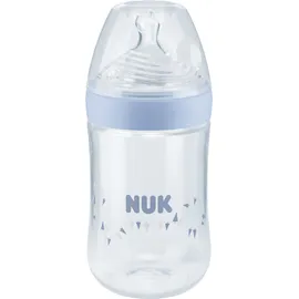 NUK Nature Sense Πλαστικό Μπιμπερό Μπλε 260ml με θηλή Σιλικόνης όμοια με τη θηλή της μητέρας Μ 6-18 μήνες (10.741.786)