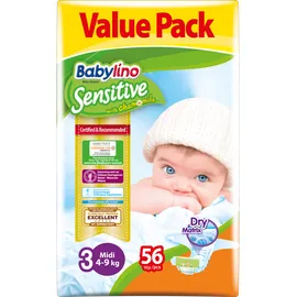 Βρεφική πάνα Babylino Sensitive Value Pack No3 4-9 Kg 56τμχ