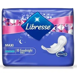 Libresse Maxi Goodnight Triple Protection Σερβιέτες Νύχτας με Φτερά, 10 τμχ