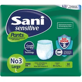 Sani Sensitive Pants Large No3 Ελαστικό εσώρουχο ακράτειας 14τμχ.