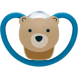 Nuk Space Πιπίλα Σιλικόνης Σιέλ Αρκουδάκι 6-18m, 1 τμχ (10.736.385)