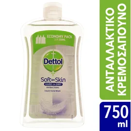 Dettol Ανταλλακτικό Υγρό Κρεμοσάπουνο για Ευαίσθητες Επιδερμίδες 750ml