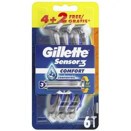 Gillette Sensor 3 Comfort Ξυραφάκια μιας Χρήσης 4+2τμχ Δώρο