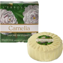 L`ERBOLARIO CAMELIA Sapone Profumato - Αρωματικό Σαπούνι - 100g με Αρωματικές Νότες Από: Καμέλια, Ελέμιο Κουμαριά, Tonka, Ambra (κεχριμπάρι)