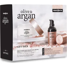 MACROVITA Olive & Argan Multi-Effective Night Cream 50ml & Olive & Argan Eye Cream 15ml.