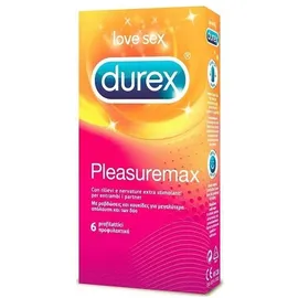 Durex Pleasuremax, Προφυλακτικά με Ραβδώσεις & Κουκίδες για Περισσότερη Διέγερση 6τμχ