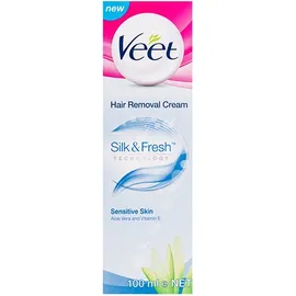 Veet Silk & Fresh, Αποτριχωτική Κρέμα για Ευαίσθητο Δέρμα με Αλόη και Βιταμίνη Ε 100ml