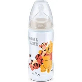 Nuk First Choice + Winnie The Pooh Μπιμπερό Πολυπροπυλενίου Με Θηλή Σιλικόνης Γκρι 0-6 μηνών 300ml