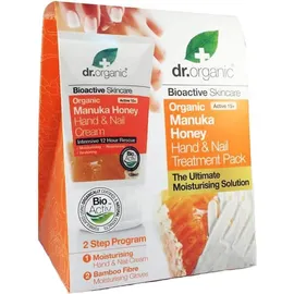 Dr Organic Manuka Honey Hand Cream & Nail Treatment Pack Κρέμα Περιποίησης Χεριών 125ml & ΔΩΡΟ Γάντια