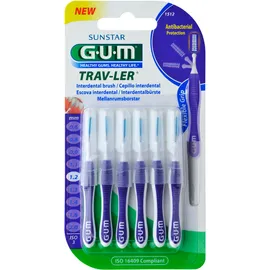 GUM  Trav-Ler 1,2 mm 1512 Μεσοδόντια Βουρτσάκια Σκούρο Μωβ (συσκευασία 6 τεμαχίων)