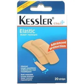 KESSLER ELASTIC water resistant 20 επιθέματα πληγών (10τεμ.19X72mm+10τεμ.25X72mm) Αυτοκόλλητα Ελαστικά, Αποστειρωμένα Ανθεκτικά στο νερό.