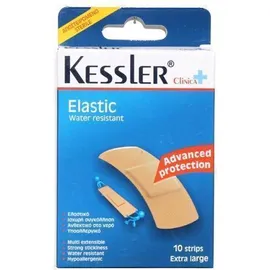 KESSLER ELASTIC water resistant 10 επιθέματα πληγών EXTRA LARGE (10τεμ.30X72mm) Αυτοκόλλητα Ελαστικά, Αποστειρωμένα Ανθεκτικά στο νερό