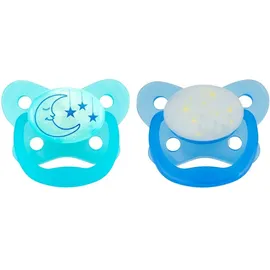 DR. BROWNS Prevent Πιπίλα Νύχτας Σιλικόνης που φωσφορίζει στο σκοτάδι Χρώμα Γαλάζιο για μωρά 6-12 μηνών (συσκευασία 2 τεμαχίων) code PV22006 blue