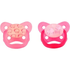 DR. BROWNS Prevent Πιπίλα Σιλικόνης που φωσφορίζει στο σκοτάδι Χρώμα Ροζ Κόκκινο για μωρά 0-6 μηνών (συσκευασία 2 τεμαχίων) code PV12006 pink