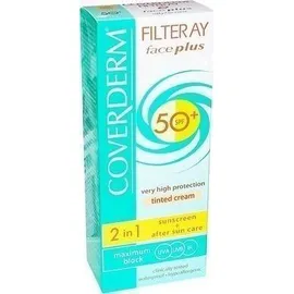COVERDERM Filteray Face Plus 2 in 1 Sunscreen & After Sun Care Soft Brown SPF50+ Dry/Sensitive, Αντηλιακή Κρέμα Προσώπου & After Sun (2σε1) για Ξηρές/Ευαίσθητες Επιδερμίδες, Απόχρωση Soft Brown,
