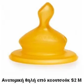 SUAVINEX Ανατομική θηλή από καουτσούκ για μπιμπερό S2Μ (2 τεμάχια) code 103156852