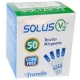 Frondis Solus V2 Test Strips Δοκιμαστικές Ταινίες Σακχάρου, 50 τμχ