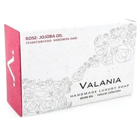 VALANIA Σαπούνι Τριαντάφυλλο-Χοχόμπα Λάδι Για Απαλότητα Δέρματος, Με Συσφικτικές Ιδιότητες, 120g